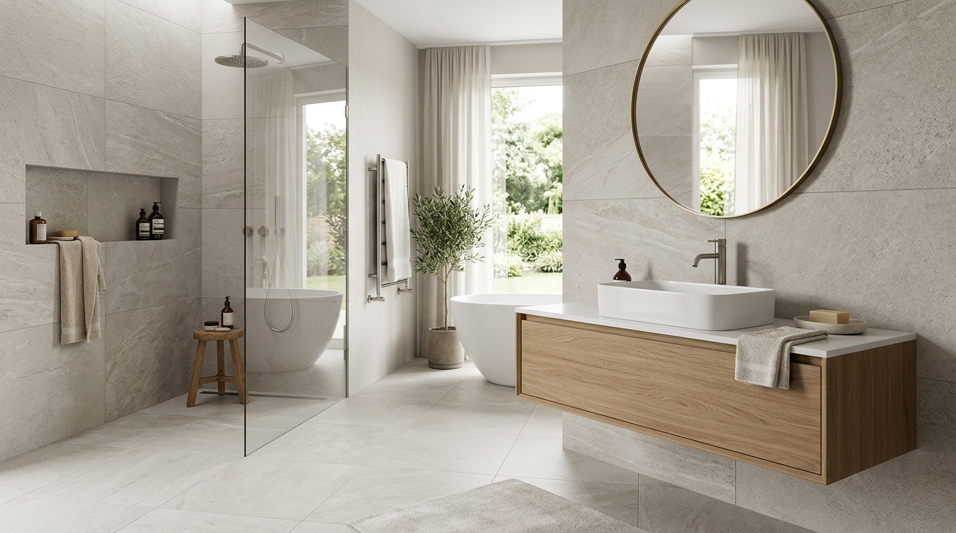 Moderna kopalnica s premium keramiko